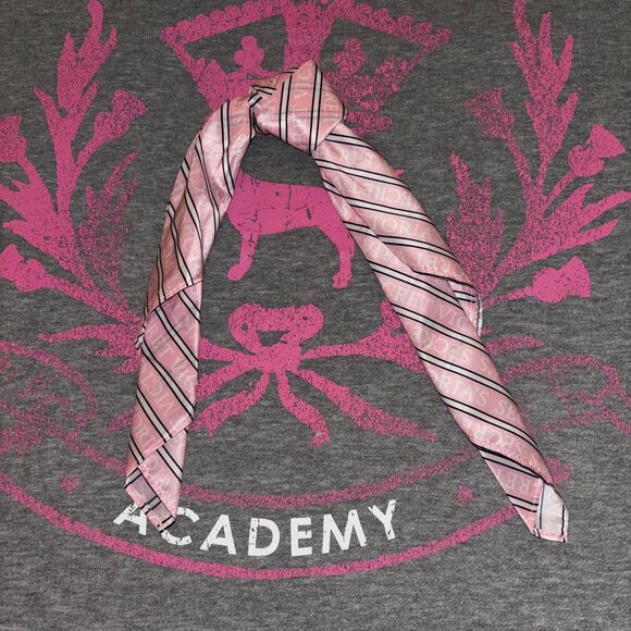 Victoria’s Secret Satin Silky 100% Polyester Pink and White Stripe Logo Scarf - Picture 2 of 10